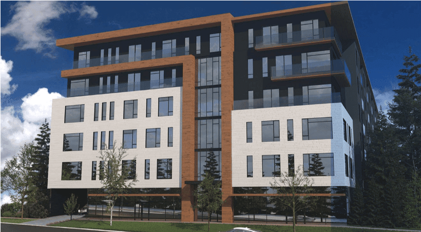 Archive photograph: A rendering of the proposed 115-unit residential building at 2615 Sooke Rd., which is up for approval Sept. 6. (Contributed)