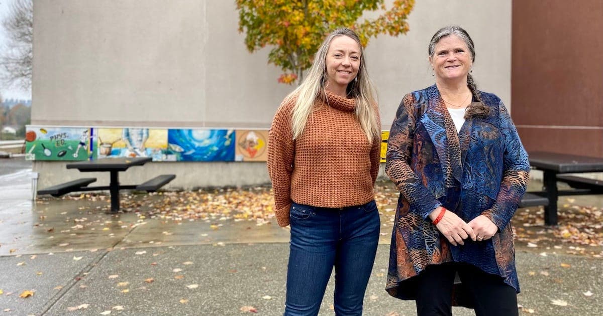Archive photograph: Ashley Green, left, and Anne Bell at Edward Milne Community School, where they work to bridge school and community. (📸 Zoë Ducklow)