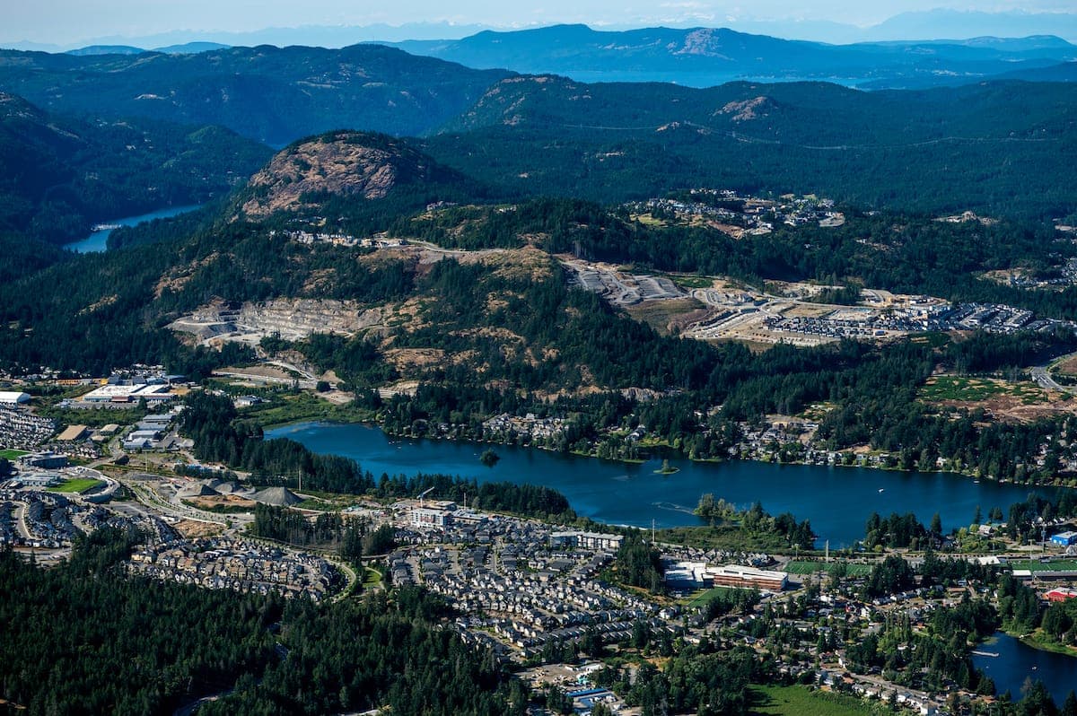 Archive photograph: A view of Langford Lake with development beyond. (James MacDonald/Capital Daily)