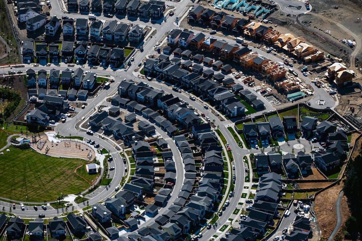 Archive photograph: An aerial view of development in Colwood's Royal Bay neighbourhood. (📸 James MacDonald/Capital Daily)