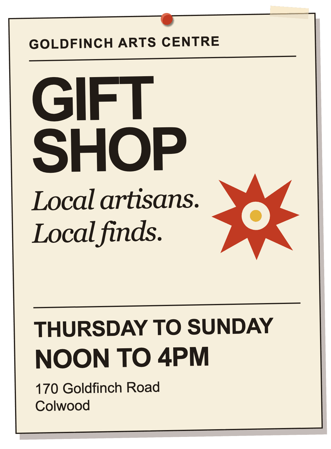 Issue image: Notice: Goldfinchâs gift shop is open